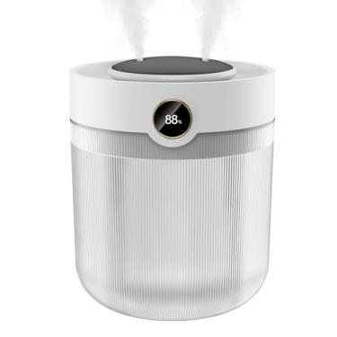 Imagem de Umidificadores para quarto, umidificador de bocal duplo de 2000 ml com LED de 7 cores, umidificadores portáteis de mesa pessoal de enchimento fácil para viagens, escritório, plantas, casa