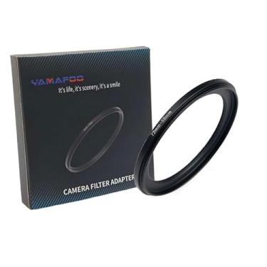 Imagem de Adaptador de anel de metal para cima/para baixo compatível com câmeras mirrorless DSLR Lens, conversor de rosca de filtro UV CPL ND, preto (72-58)