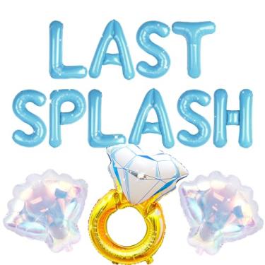 Imagem de JeVenis Last Splash Banner Balloons Blue White Coastal Bachelorette Decorations Bridal Party Sign Bride To Be Background Beach Bach Supplies