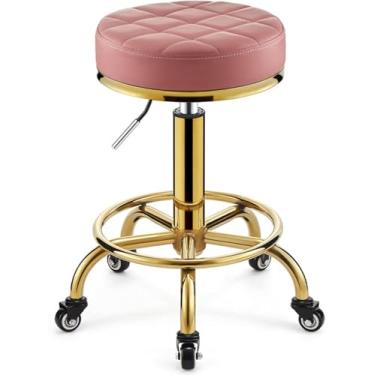 Imagem de Banquinho Com Apoio Para Os Pés, Banquinho Para Laboratório De Tatuagem De Guitarra Workbeh Médico, Cadeira De Massagem Giratória De Altura Ajustável, Pink