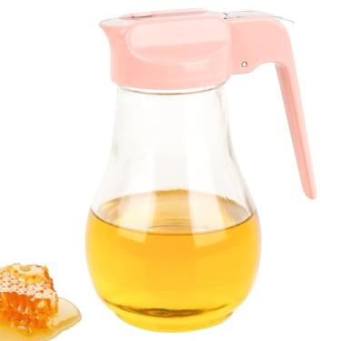 Imagem de DODAMOUR Dispensador de xarope de 400 ml com tampa de zinco fundido – Despejadores sem gotejamento para xarope de bordo, frasco dispensador de óleo com alça antiderrapante, pote de mel e recipiente de