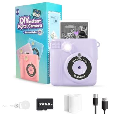 Imagem de Anchioo Brinquedos de câmera de impressão instantânea para crianças de 3 a 8 anos, presentes de aniversário para meninos e meninas com gravação de vídeo HD 1080p, selfie infantil, jogo eletrônico de