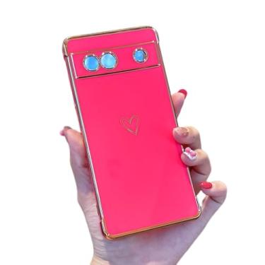 Imagem de ZTOFERA Capa para Samsung Galaxy Google Pixel 7A, linda estampa de corações amorosos com proteção de lente de câmera, capa de celular para Galaxy Google Pixel 7a 6,1 polegadas, rosa choque