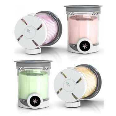 Imagem de Pacote com 4 frascos e tampas de creme Swirl compatíveis com Ninja Creami NC701/NC700-Series máquinas de sorvete e sorvete macio, sem BPA, acessórios para copos para sorvete de grau alimentício, pode