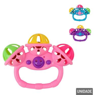 Imagem de Chocalho Para Bebê 10cm Triplo Color - Tudo em Caixa