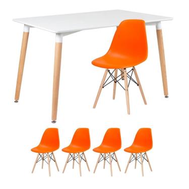 Imagem de KIT - Mesa retangular Eames 80 x 120 cm + 4 cadeiras DSW