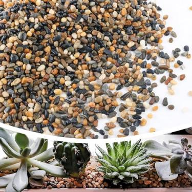 Imagem de CJGQ Seixos Polidos De 7 Lb 1/4" Para Vasos Plantas, Suculentas, Aquário, Pedras Rio Decorativas, Cascalho Jardim