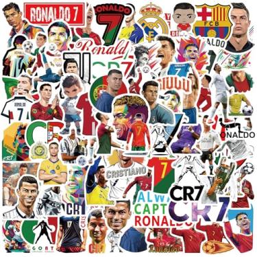 Imagem de Adesivos Ronaldo 110 peças - Super Star Soccer Player Adesivos World Football Copa do Mundo FIFA Cristiano Ronaldo 7 Presente Vinil Selo-Adesivo Decalque para Fãs de Futebol Janela Copos Para-choques