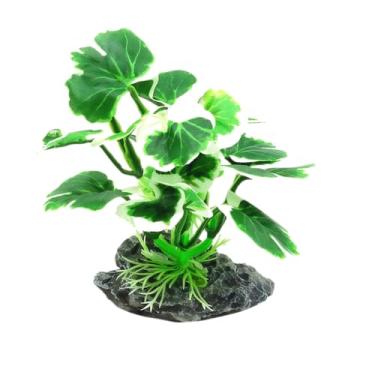 Imagem de JGbaby Plantas artificiais de aquário, decorações para aquários de peixes, rede de folha de betta, 15 cm, plantas realistas de seda e plástico, decoração de madeira flutuante para betta, peixes