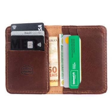 Imagem de Porta Cartão De Couro Legitimo Masculina Slim Pequena - Lucky Store, M