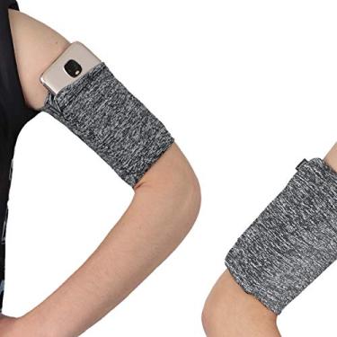 Imagem de Braçadeira para chaves de celular, fone de ouvido – bolso oculto com alça de braço, alça para iPhone, Samsung, Galaxy, caminhada, caminhada, yoga, treino, curta/variegada