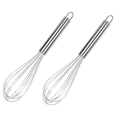 Imagem de YIKANGHENG Batedor De Ovos Manual, 2 Peças 6" Comprimento, Aço Inoxidável Para Pão, Bolo E Culinária (6")