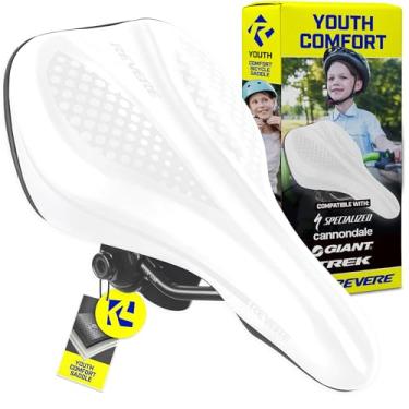 Imagem de Selim de espuma viscoelástica Revere Youth – Assento de bicicleta elegante e ultraconfortável para crianças, bicicletas juvenis, assento de qualidade premium para meninos e meninas, perfeito para