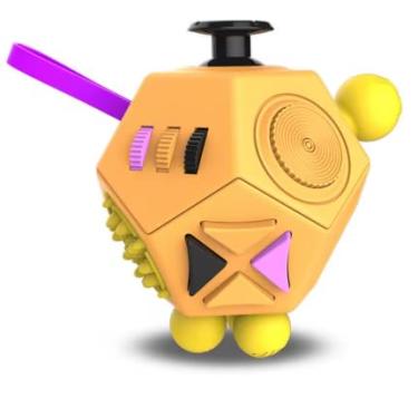Imagem de Brinquedos De Cubo De 12 Lados, Brinquedos De Inquietação Aliviam O Estresse E A Ansiedade Para Crianças, Adolescentes E Adultos Com Dda, Toc, Tdah, Autismo (Laranja)