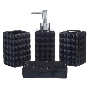 Imagem de Conjunto Banheiro Lavabo Porta Sabonete Líquido 4 Peças 048c - PGB, Pr