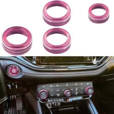 Imagem de CIMOF Capa de botão de ar condicionado para acessórios Dodge Durango 2021-2023 2024 2025, acabamento do interruptor de farol, tampa do botão de controle climático AC, botão de controle de volume