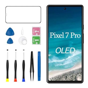 Imagem de Tela de substituição para Google Pixel 7 Pro OLED GP4BC GE2AE LCD 3D Display Digitalizador Touch Assembly com moldura e ferramentas de reparo