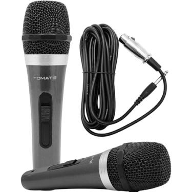 Imagem de Kit 2 Microfones Profissionais com Fio Conexão XLR para Karaokê e Apresentações