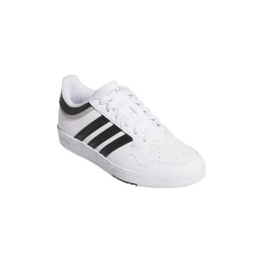 Imagem de adidas Tênis de basquete unissex infantil Hoops 4.0, Branco/Núcleo Preto/Cinza, 17