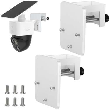 Imagem de Pacote com 2 suportes de montagem em calha compatível com Eufy SoloCam S340/SoloCam E30, câmera de segurança solar, sem perfuração, montagem de calha para câmeras domo PTZ ao ar livre