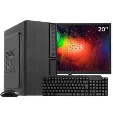 Imagem de Computador Completo Ark Intel Core I5 650, 8GB RAM, SSD 480GB, Linux + Monitor 20 LED + Kit Multimídia, Preto