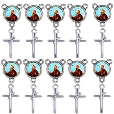 Imagem de Crucifixo + Entremeio São Francisco 40 Peças para terço - Tudo Em Meta