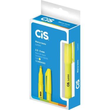 Imagem de Caneta Marca Texto CIS Lumini Amarela - Caixa com 12 - Sertic