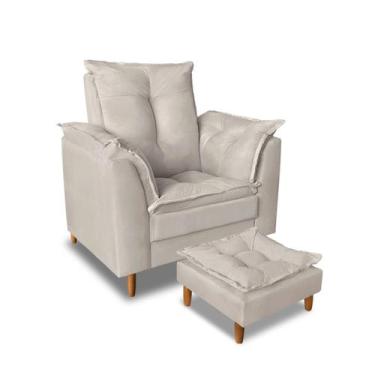 Imagem de Poltrona Decorativa Com Puff Para Leitura Confortável - lavinia decor,