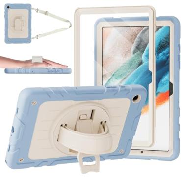 Imagem de Stweap Capa para Samsung Galaxy Tab A9+/A9 Plus 11 polegadas 2023 (SM-X210/X216/X218), capa protetora resistente à prova de choque com protetor de tela, suporte giratório e alça de mão/ombro (azul