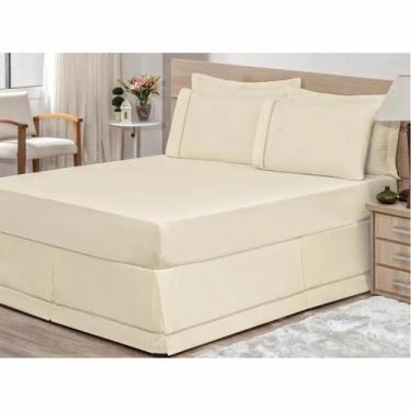 Imagem de Saia P/ Cama Box Solteiro 01 Peça Palha - Bordados Ricardo