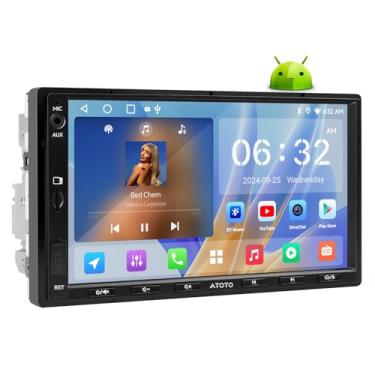 Imagem de ATOTOLIFE Estéreo automotivo A5 Double Din Android, 2G + 32G de navegação no painel, CarPlay sem fio de 7 polegadas e Android Auto, WiFi/USB/Bluetooth, amplificador e DSP embutido, bate-papo AI, tela