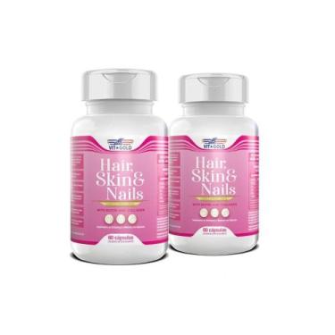 Imagem de Cabelo, Pele E Unhas Vitgold 60 Cápsulas Kit 02 Unidades