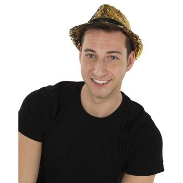 Imagem de Lantejoulas Fedora Hat Dress Up America para adultos em prata