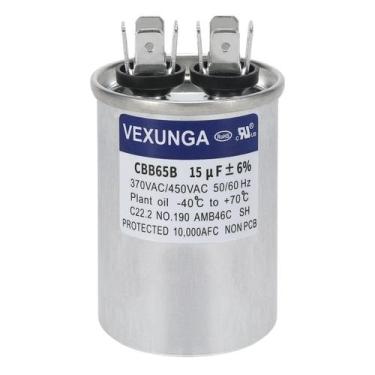 Imagem de Capacitor VEXUNGA CBB65B 15uF 450VAC para motor de ventilador de unida