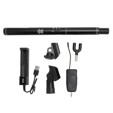 Imagem de Câmera Microfone Profissional Condensador Entrevista Mic 2.4g Sem fio Alta sensibilidade Recording direcional para entrevistas com câmera SLR Celebrações ao ar livre preto 11
