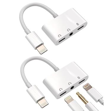 Imagem de Conversor de fone de ouvido Lightning para 3,5 mm (pacote com 2) 3 em 1 para Apple MFI certificado para iPhone AUX adaptador dongle para 11 12 13 14 Pro Max 6 7 8 Plus X XR para iPad Music Cord Audio