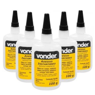 Imagem de Kit 5 Adesivos Cola 100g Madeira/metais/papel/borrachas Vonder