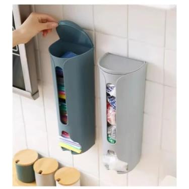 Imagem de KIT 2 Porta Sacola Dispenser De Parede Puxa Saco Cozinha Organizador