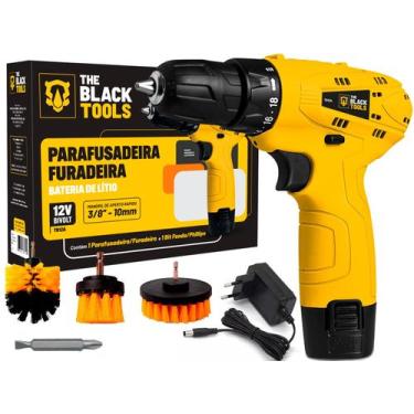 Imagem de Parafusadeira Furadeira A Bateria 12v Bivolt TB-12A + Jogo Escovas The