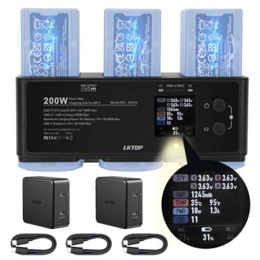 Imagem de LKTOP Kit de carregador de bateria 200W Air 3/Air 3S (2,5x rápido) para DJI/Specta Air3 Series Hub de carregamento de drone com 2 peças de adaptador de alimentação USB-C de 100 W, modo de