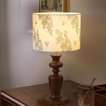 Imagem de Lâmpada De Mesa LED Criativa Retro Contemporânea De Madeira Sólida Adequada Para Sala De Estar, Estúdio, Villa, Iluminação De Decoração De Quarto De Hotel (Estilo 15)