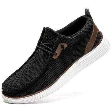 Imagem de Yytlch Mocassins masculinos para caminhada, tênis de corrida, tênis, atlético, treino, academia, moda, clássico, antiderrapante, casual, confortável, lazer, vintage, sem salto, 01 Preto, 39
