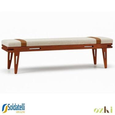 Imagem de Recamier Los 150cm Madeira Cedro com Opções de Tecido - Ozki, Linho Cr