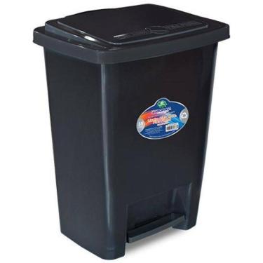 Imagem de Lixeira De Plástico Multiuso Com Pedal E Tampa 35 Lts Preto