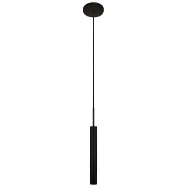 Imagem de Pendente Luminária Teto Tubo Sala Cama Cabeceira Preto 40Cm