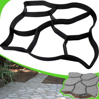 Imagem de CJGQ Walk Maker Moldes Reutilizáveis para Criação de Caminho de Concreto Piso Pedra Pavimentadora Gramado Pátio Jardim DIY Passarela Moldes de Pavimentação de Pavimentação (Grande)