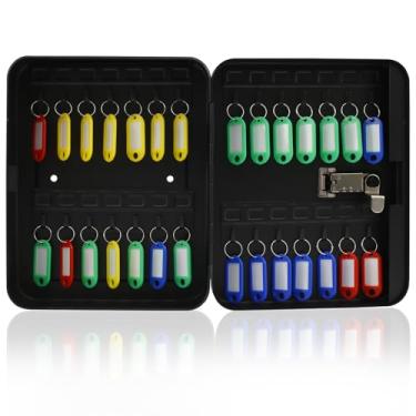 Imagem de ZJMCAJY Cofre de chave redefinível com combinação de 3 dígitos, cofre de grande capacidade, armário de chaves montado na parede, caixa de armazenamento de chaves de aço, caixa de chaves com trava para