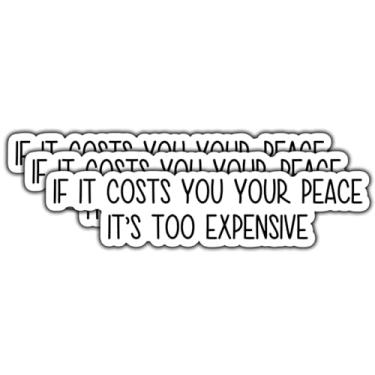 Imagem de (3 peças) If It Costs You Your Peace, It's Too Expensive Adesivo Inspirador de Saúde Mental e Autocuidado Impermeável Vinil Decalque para Livros Laptops Telefone Garrafas de Água Copo Kindle 3