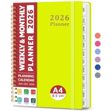 Imagem de Agenda 2026, agenda semanal e mensal, janeiro de 2026 a dezembro de 2026, capa dura, agenda agenda 2026, com abas para mulheres e homens, bolso interno, encadernação espiral, perfeito para escritório