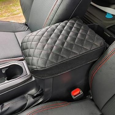 Imagem de A ABIGAIL Capa de apoio de braço para console central compatível com Toyota Tacoma 2016 2017 2018 2019 2020 2021 2022 couro PU caixa de descanso de braço tampa do console médio protetor de assento